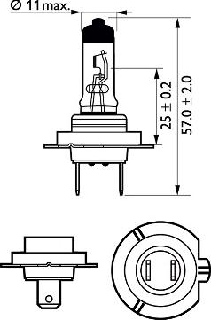 PHILIPS 12643LLC1 - Лампа накаливания, фара дальнего света parts5.com