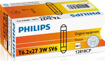 PHILIPS 12818CP - Лампа накаливания, освещение салона parts5.com