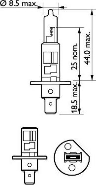 PHILIPS 12258PRB1 - Lámpara, faro de carretera parts5.com