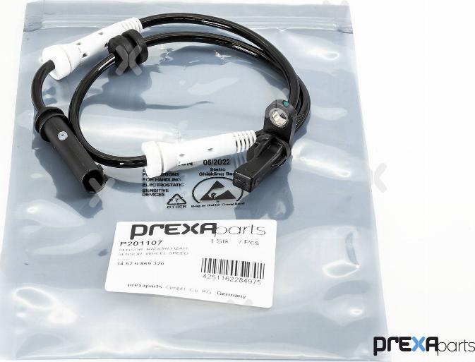 PREXAparts P201107 - Датчик ABS, частота вращения колеса parts5.com