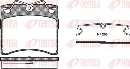 Remsa 0385.00 - Тормозные колодки, дисковые, комплект parts5.com