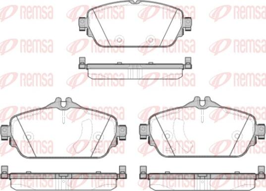 Remsa 1592.08 - Тормозные колодки, дисковые, комплект parts5.com