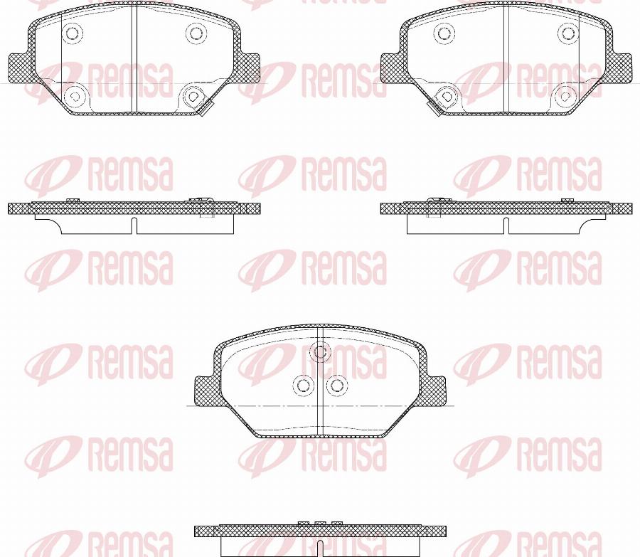 Remsa 1631.02 - Тормозные колодки, дисковые, комплект parts5.com