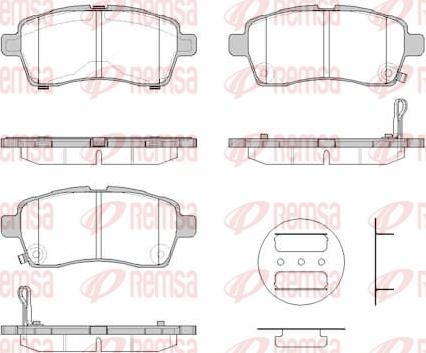 Remsa 1833.02 - Тормозные колодки, дисковые, комплект parts5.com