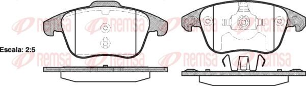 Remsa 1249.00 - Тормозные колодки, дисковые, комплект parts5.com