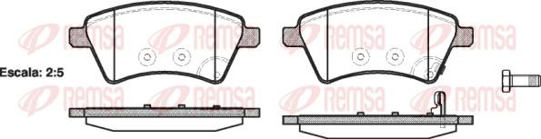 Remsa 1215.01 - Тормозные колодки, дисковые, комплект parts5.com