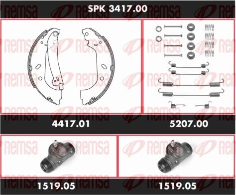 Remsa SPK 3417.00 - Комплект тормозных колодок, барабанные parts5.com