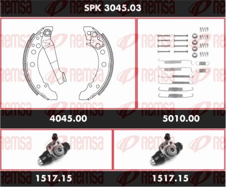 Remsa SPK 3045.03 - Комплект тормозных колодок, барабанные parts5.com