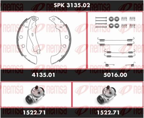 Remsa SPK 3135.02 - Комплект тормозных колодок, барабанные parts5.com