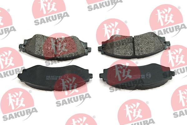 SAKURA 600-00-8390 - Тормозные колодки, дисковые, комплект parts5.com