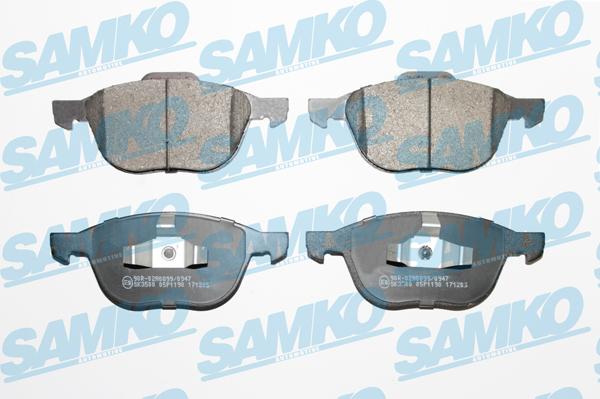 Samko 5SP1190 - Тормозные колодки, дисковые, комплект parts5.com