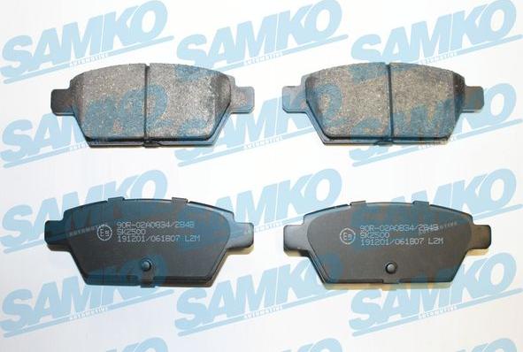 Samko 5SP1807 - Тормозные колодки, дисковые, комплект parts5.com