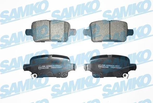 Samko 5SP2047 - Тормозные колодки, дисковые, комплект parts5.com