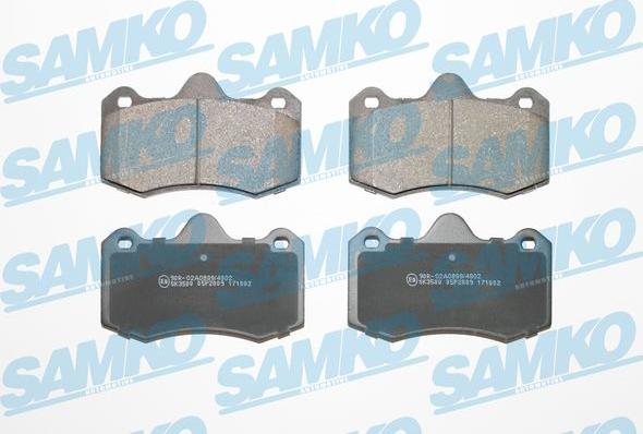 Samko 5SP2009 - Тормозные колодки, дисковые, комплект parts5.com