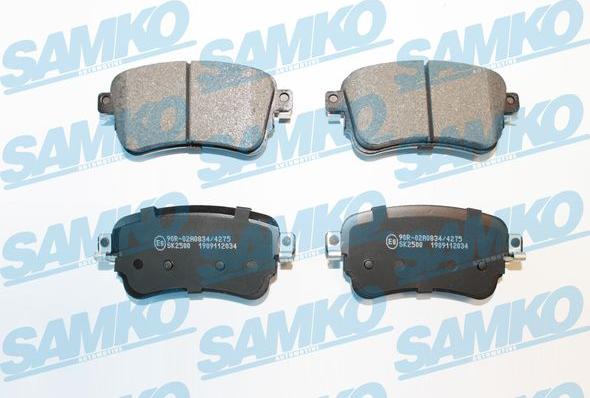 Samko 5SP2034 - Тормозные колодки, дисковые, комплект parts5.com