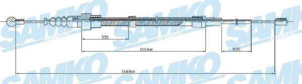 Samko C0953B - Тросик, cтояночный тормоз parts5.com