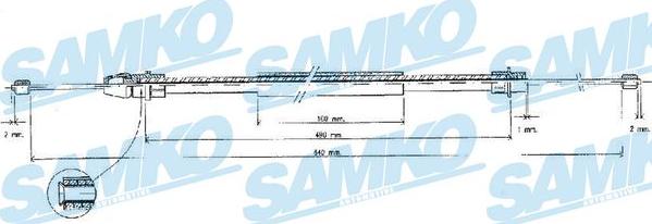 Samko C0630B - Тросик, cтояночный тормоз parts5.com