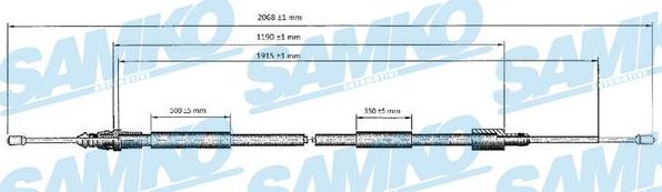 Samko C0620B - Тросик, cтояночный тормоз parts5.com