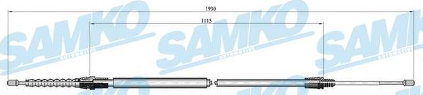 Samko C0001B - Тросик, cтояночный тормоз parts5.com