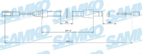 Samko C0101B - Тросик, cтояночный тормоз parts5.com