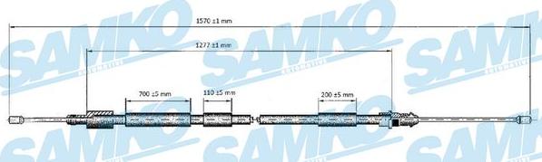 Samko C0119B - Тросик, cтояночный тормоз parts5.com