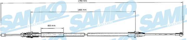 Samko C0707B - Тросик, cтояночный тормоз parts5.com