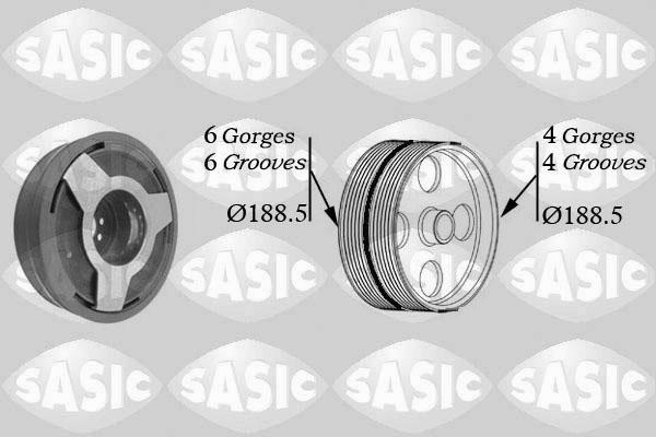 Sasic 9001806 - Шкив коленчатого вала parts5.com