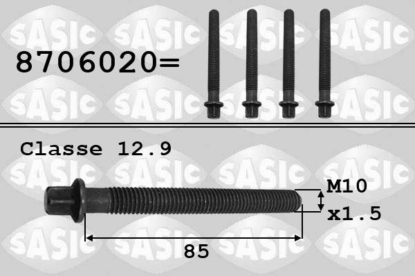 Sasic 8706020 - Центрирующий болт, ременный шкив - коленчатый вал parts5.com