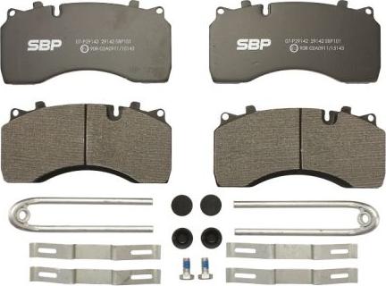 SBP 07-P29142 - Тормозные колодки, дисковые, комплект parts5.com