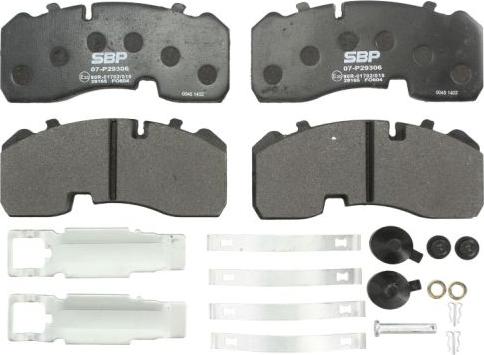 SBP 07-P29306 - Тормозные колодки, дисковые, комплект parts5.com