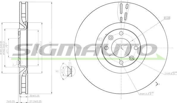 SIGMAUTO DBB999V - Тормозной диск parts5.com