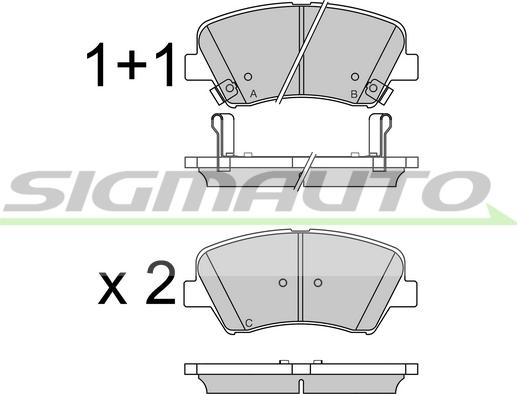 SIGMAUTO SPB529 - Тормозные колодки, дисковые, комплект parts5.com