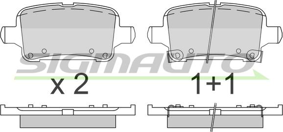 SIGMAUTO SPB803 - Тормозные колодки, дисковые, комплект parts5.com