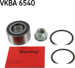 SKF VKBA 6540 - Комплект подшипника ступицы колеса parts5.com