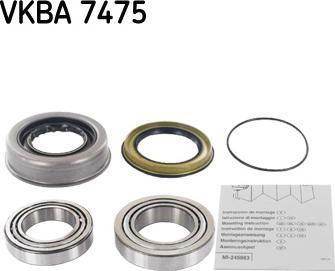 SKF VKBA 7475 - Wheel hub, bearing Kit parts5.com