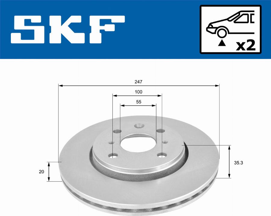 SKF VKBD 80043 V2 - Тормозной диск parts5.com