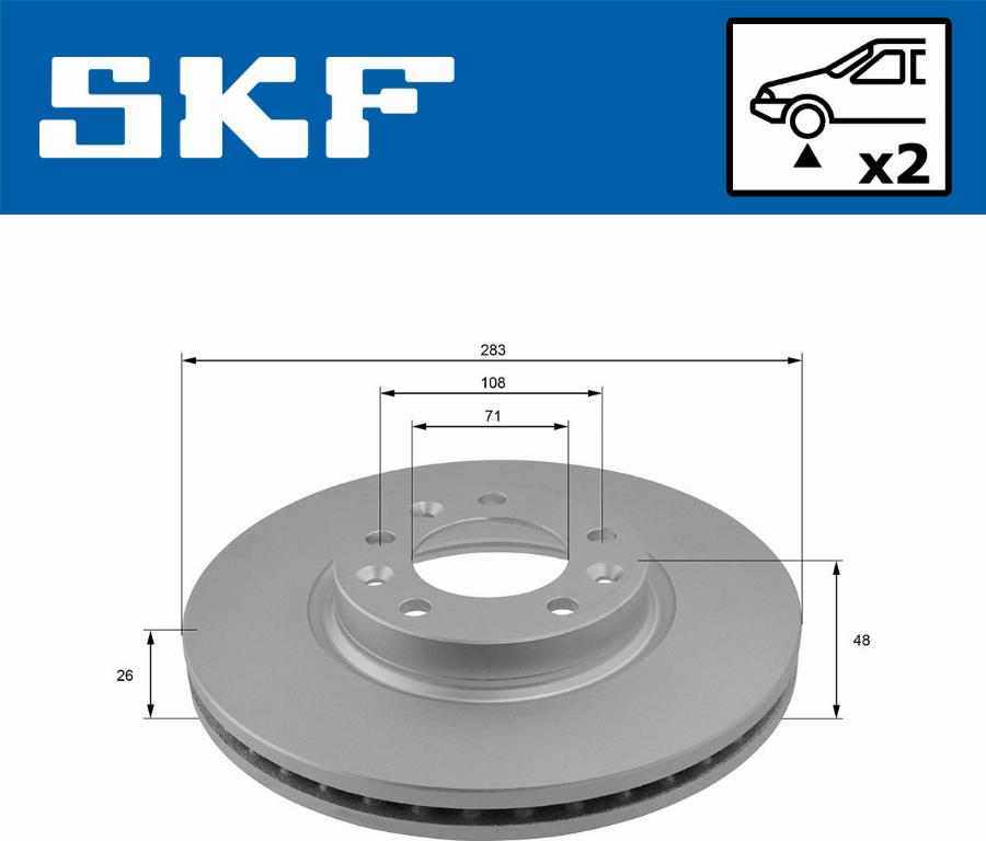 SKF VKBD 80061 V2 - Тормозной диск parts5.com