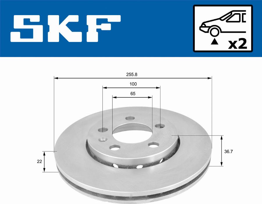 SKF VKBD 80003 V2 - Тормозной диск parts5.com