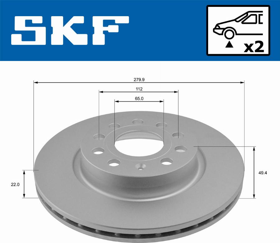 SKF VKBD 80012 V2 - Тормозной диск parts5.com