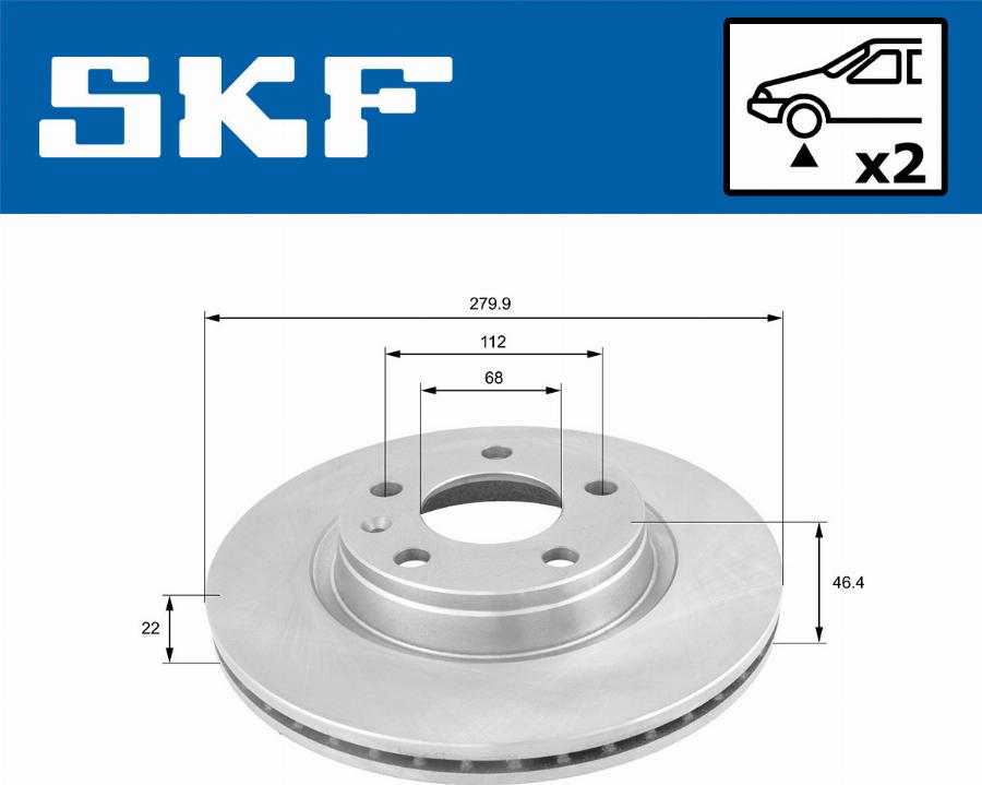 SKF VKBD 80319 V2 - Тормозной диск parts5.com