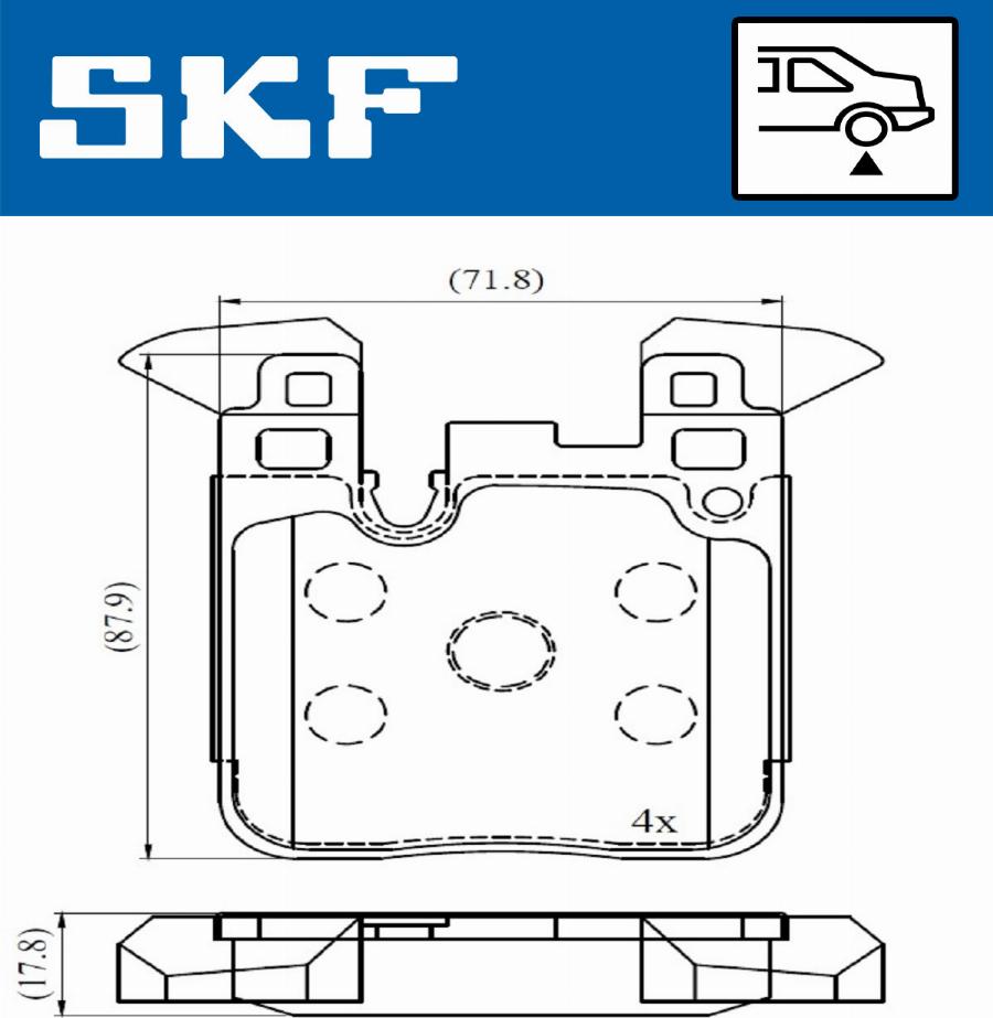 SKF VKBP 90554 - Тормозные колодки, дисковые, комплект parts5.com