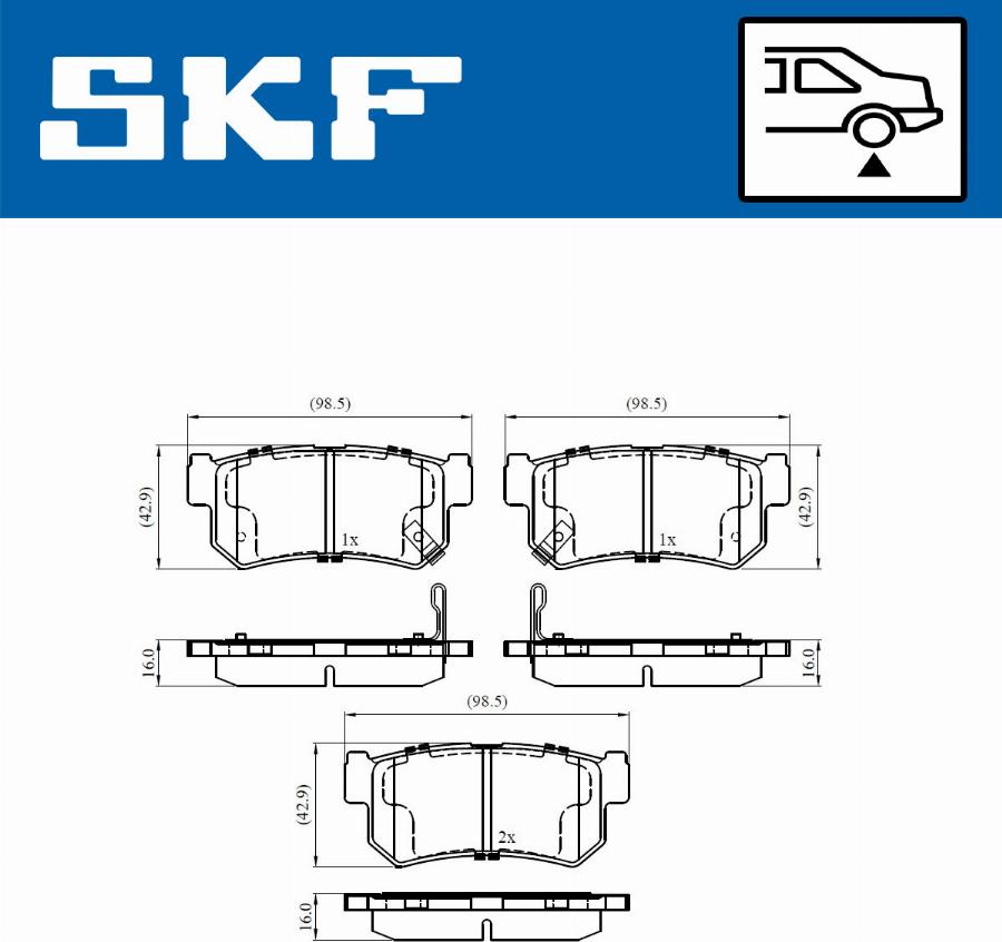 SKF VKBP 90576 A - Тормозные колодки, дисковые, комплект parts5.com