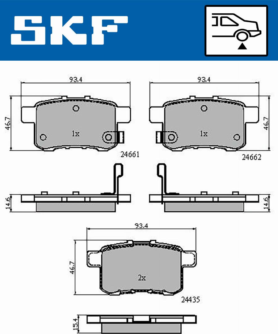 SKF VKBP 90613 A - Тормозные колодки, дисковые, комплект parts5.com