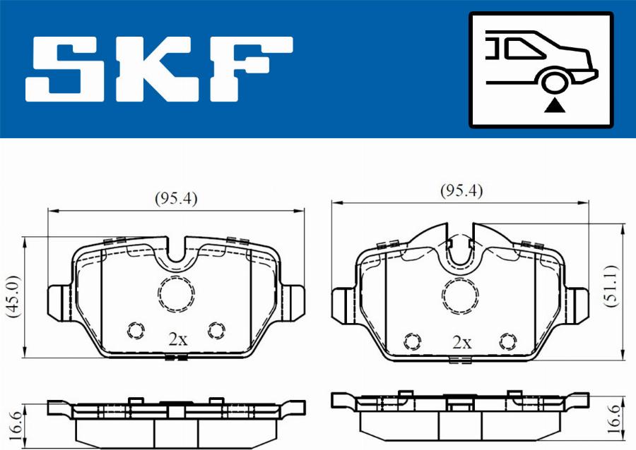 SKF VKBP 90090 - Тормозные колодки, дисковые, комплект parts5.com