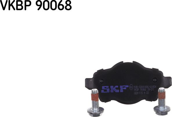 SKF VKBP 90068 - Тормозные колодки, дисковые, комплект parts5.com