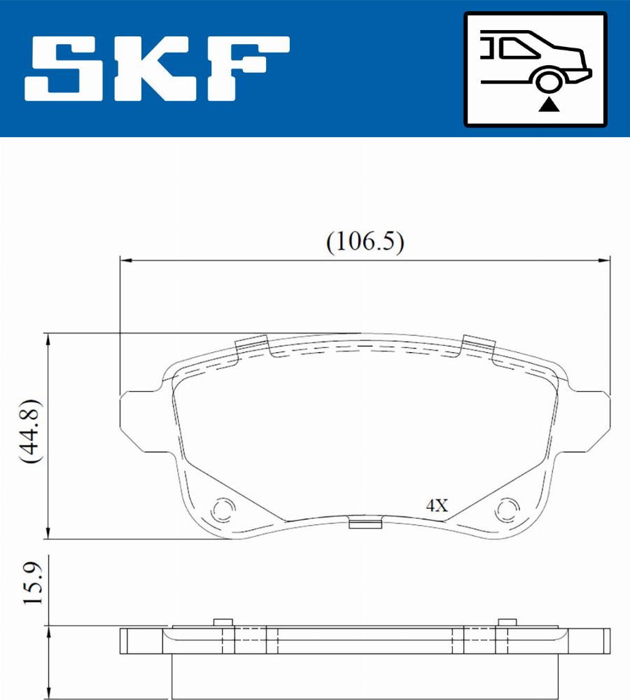 SKF VKBP 90134 - Тормозные колодки, дисковые, комплект parts5.com