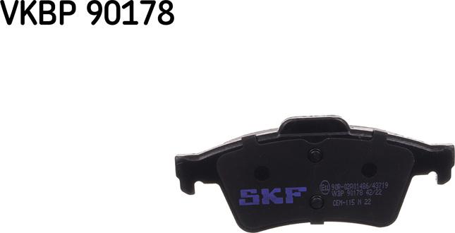 SKF VKBP 90178 - Тормозные колодки, дисковые, комплект parts5.com