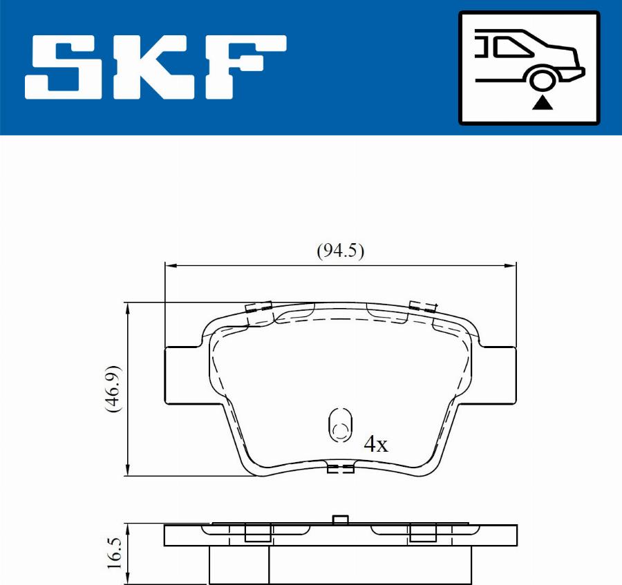 SKF VKBP 90172 - Тормозные колодки, дисковые, комплект parts5.com