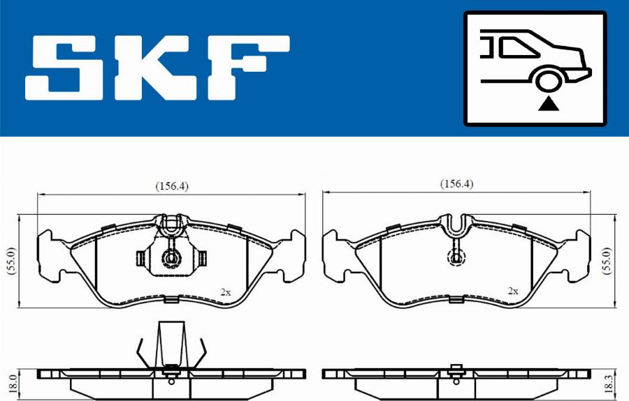 SKF VKBP 90362 - Тормозные колодки, дисковые, комплект parts5.com