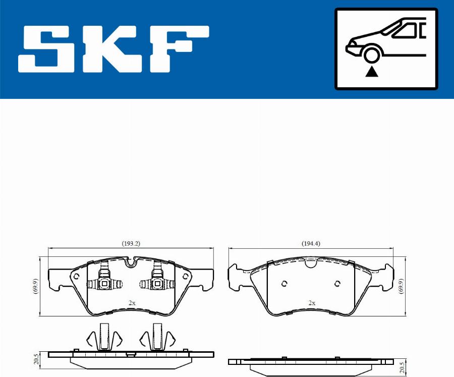 SKF VKBP 80402 - Тормозные колодки, дисковые, комплект parts5.com